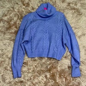 Lilac cropped knit pastel turtleneck from wild fable
